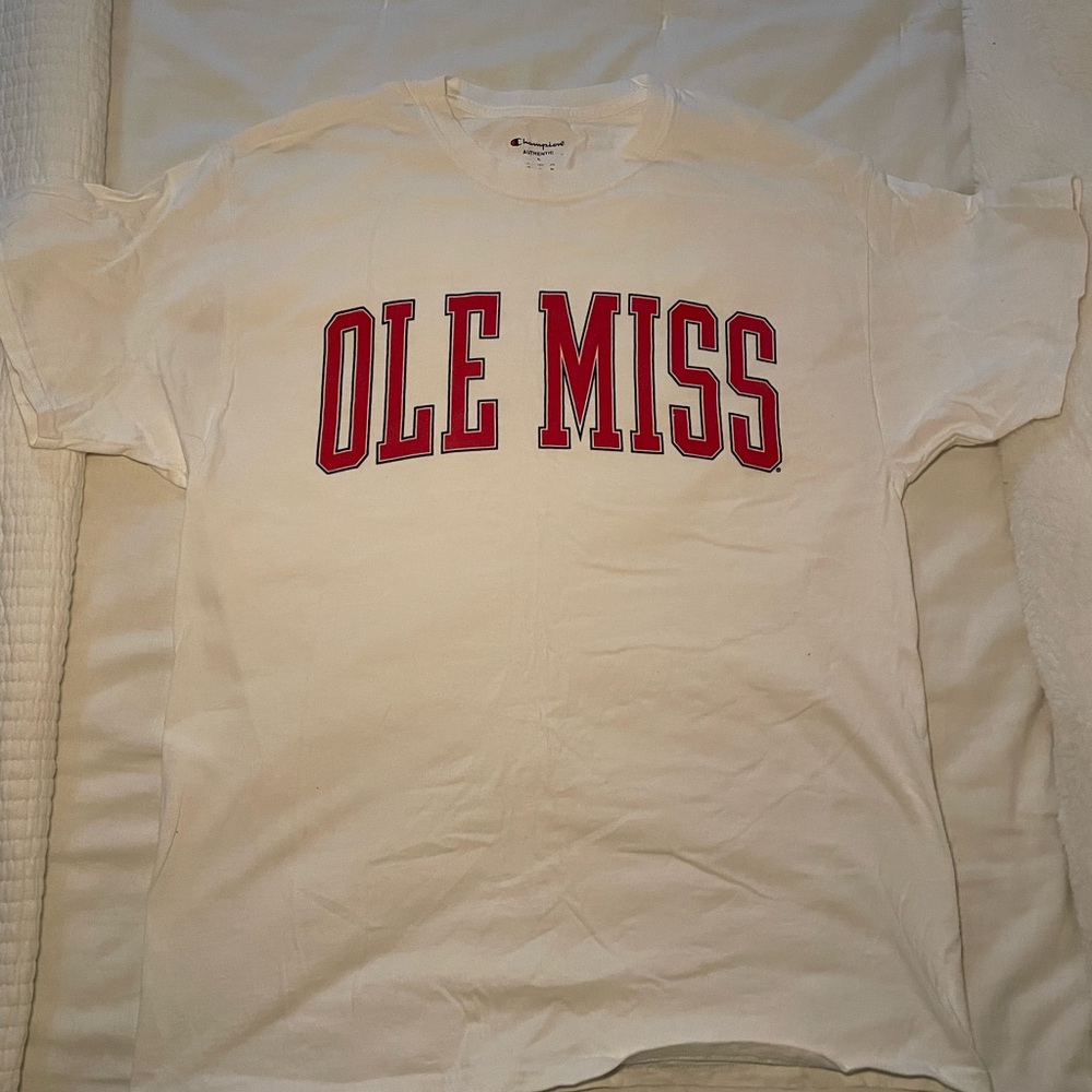 Champion White Ole Miss T-Shirt